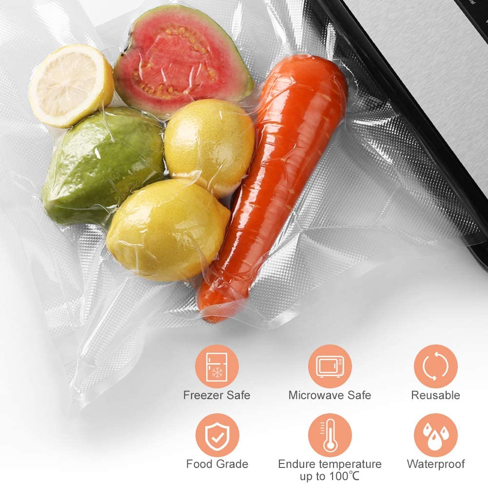 YISSVIC Vacuum Sealer Bag 4 Rolls in 8 Inch x 16 Feet (2 Rolls) and 11 Inch  x 16 Feet (2 Rolls) Vacuum Seal Roll Food Saver Bags Rolls for Food Saver