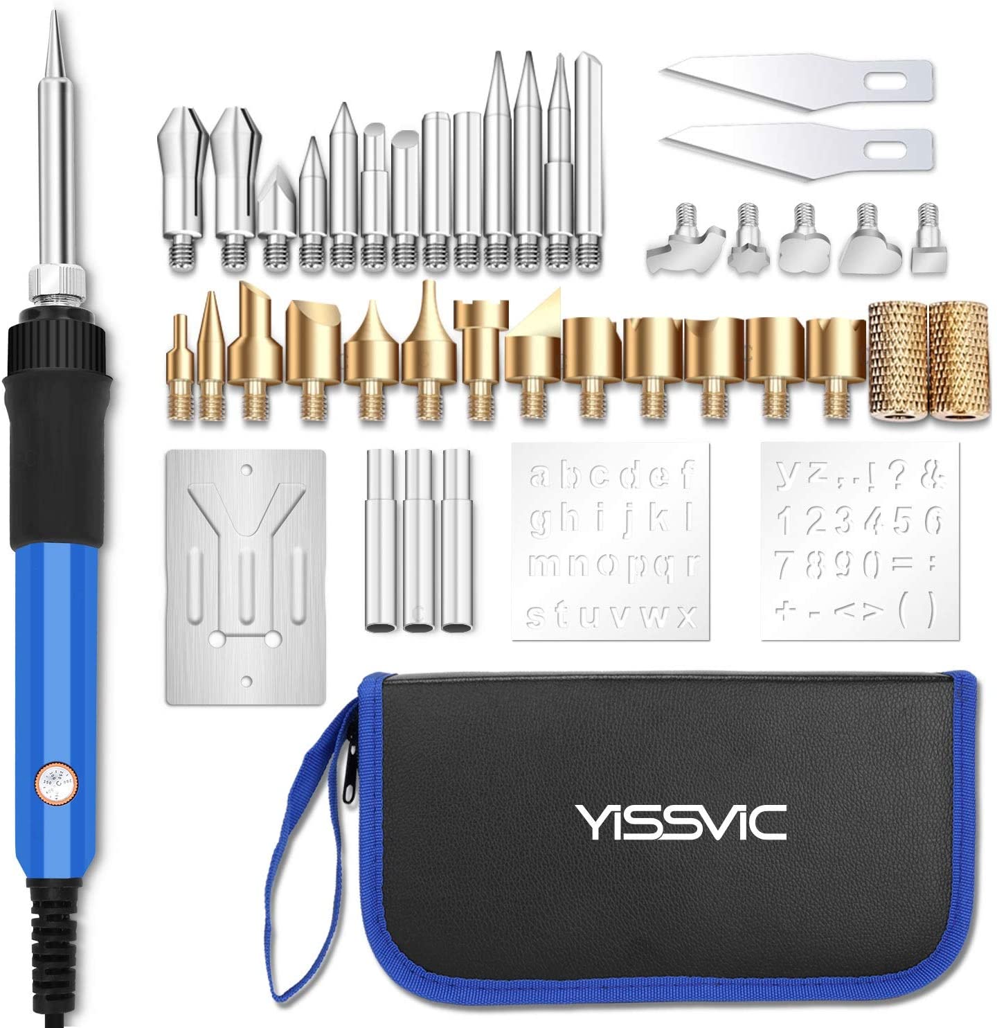 YISSVIC 42Pcs Wood Burning Kit Set 60W 110v Adjustable Temperature with  Various Wood Burning / Embossing / Carving & Soldering Tips for Creative  Wood Burner – YISSVIC